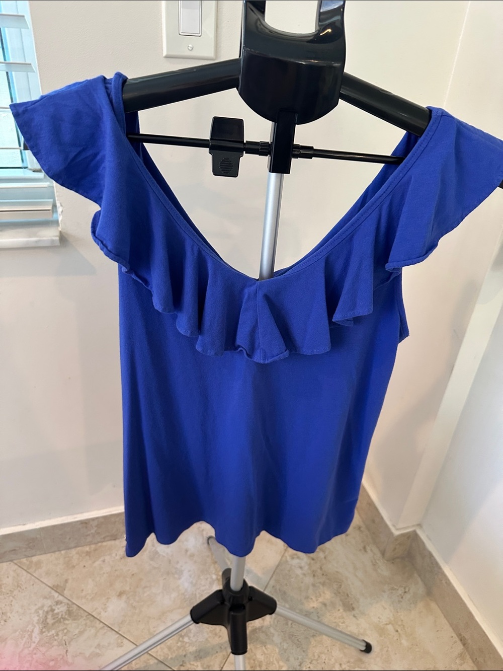 Lilly Pulitzer Royal Blue Ruffle V-Neck Tank